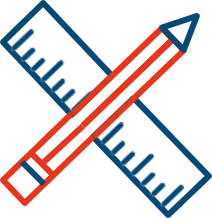 icon of a ruler and a pencil crossing each other